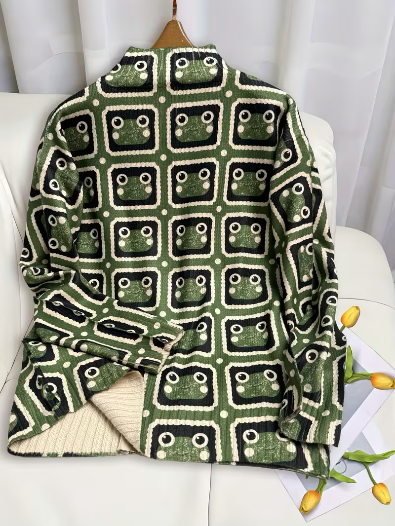 SABINE | RETRO TILE ZIP CARDIGAN
