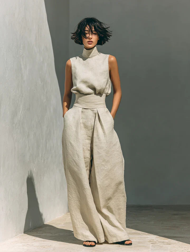 FLOR | SLEEVELESS BLOUSE AND TROUSER SET