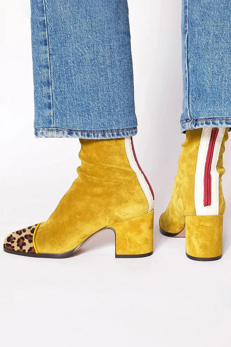 PIPPA | LEOPARD TOE ZIP ANKLE BOOTS