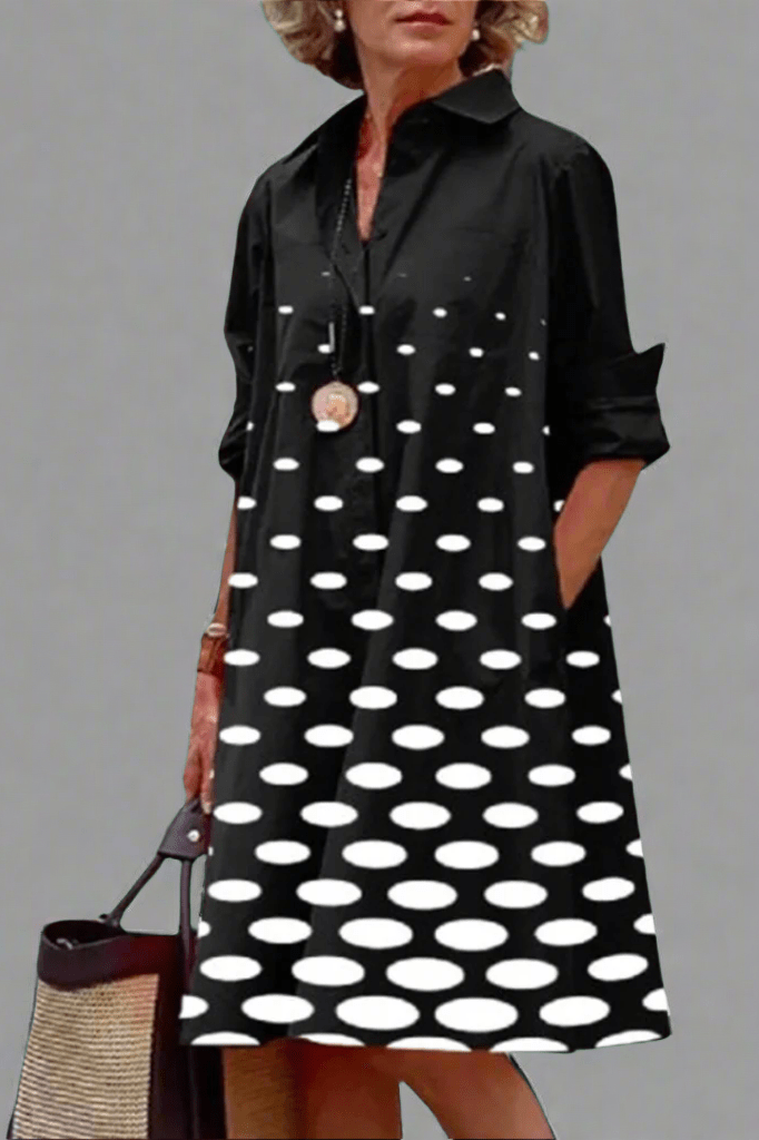FAITH | BLACK DOT PRINT SHIRT DRESS