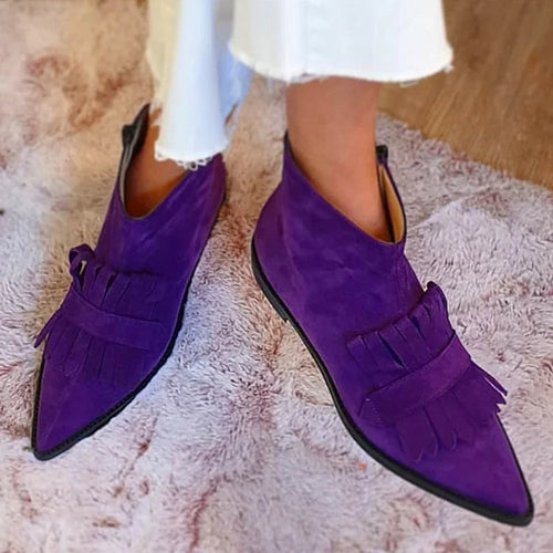 RUTH | FRINGE POINTED ANKLE BOOTS