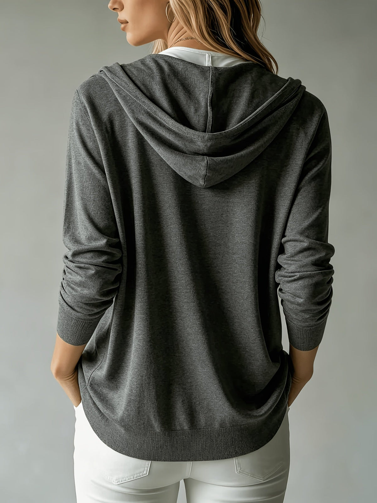 BERYL | DARK GREY HOODED CARDIGAN