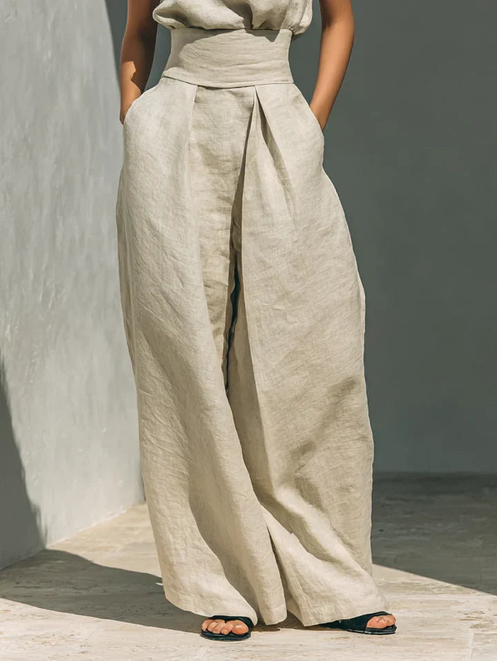 FLOR | SLEEVELESS BLOUSE AND TROUSER SET