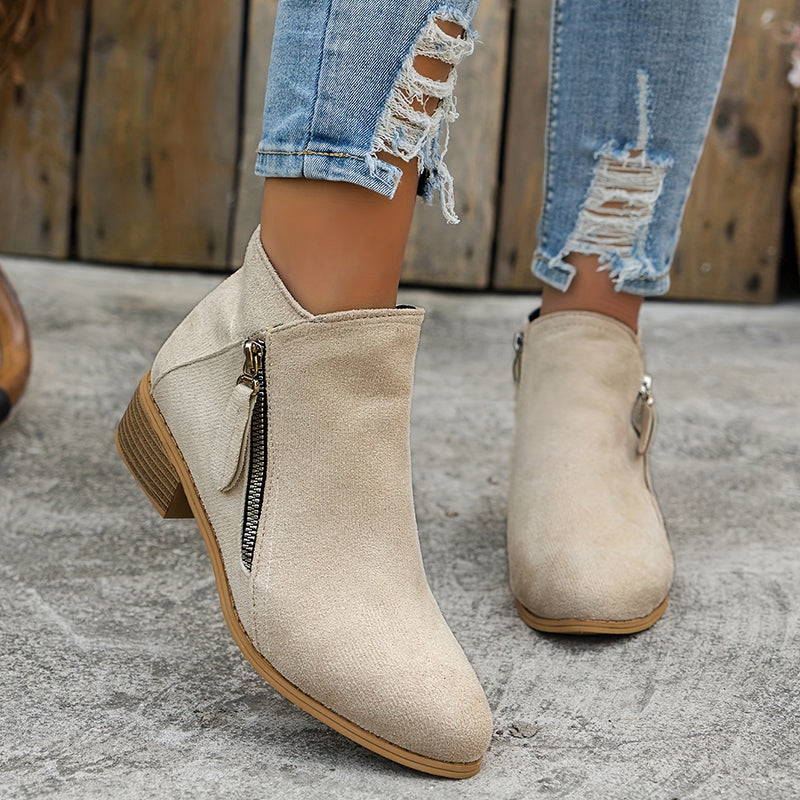 ELLA | SIDE ZIP ANKLE BOOTS