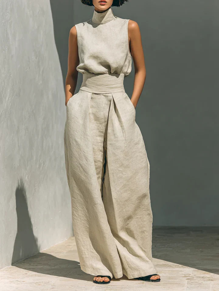 FLOR | SLEEVELESS BLOUSE AND TROUSER SET
