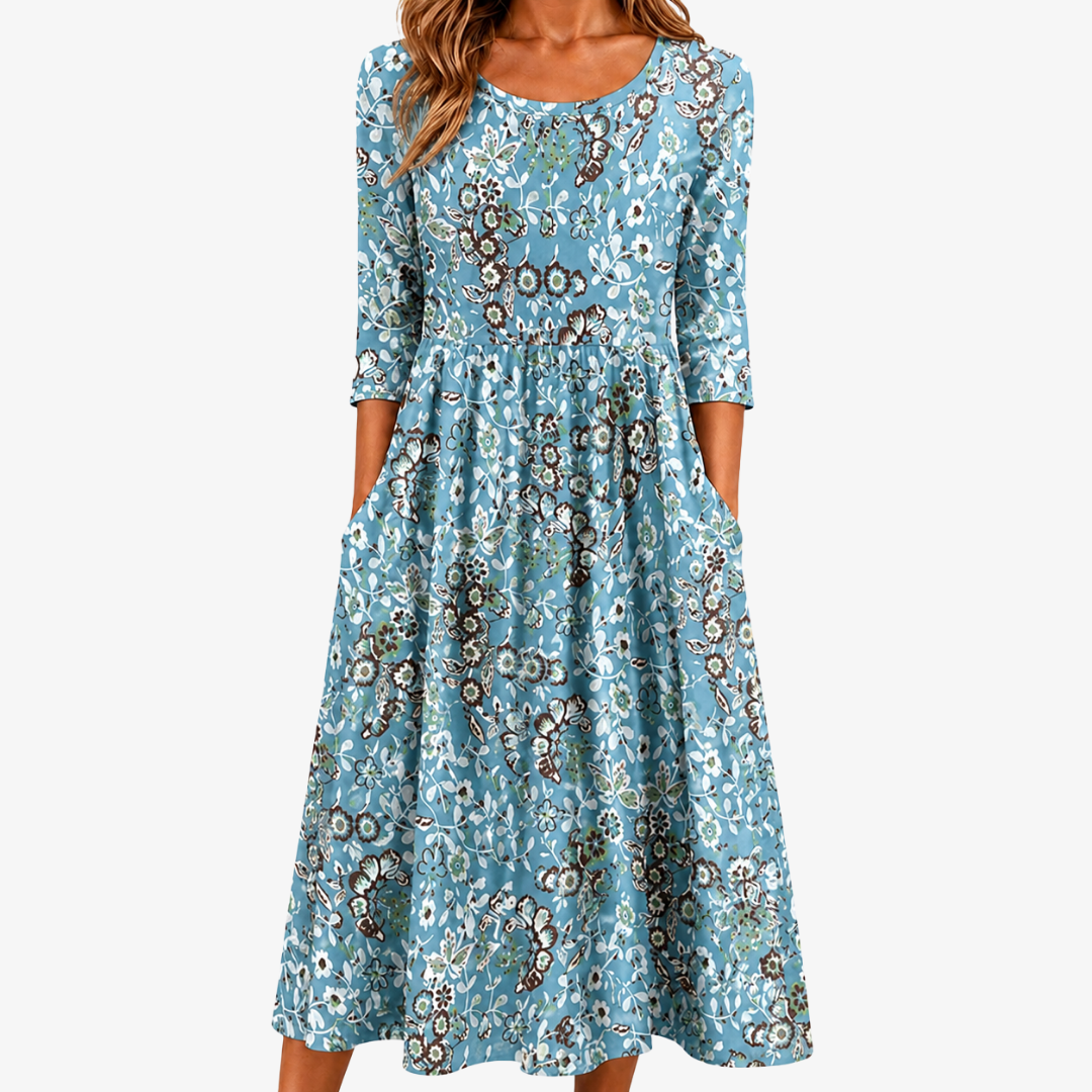 CLARA | COASTAL GARDEN POCKET MIDI DRESS