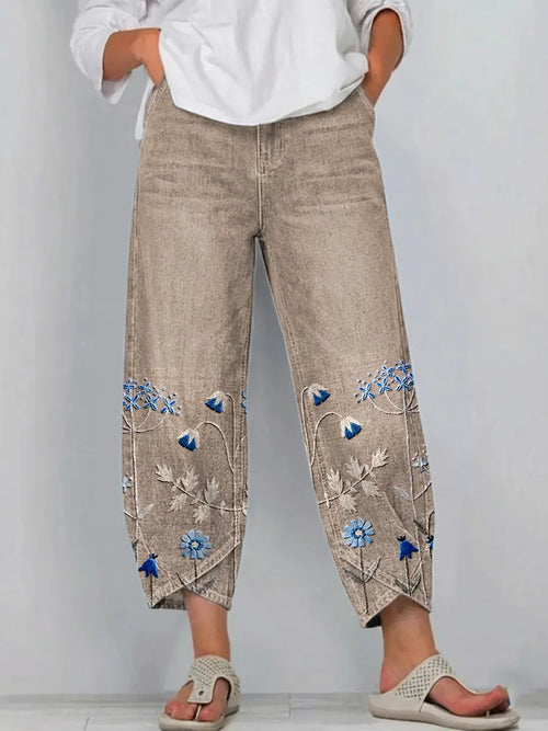 ROWENA | BOHO FLORAL PRINT CASUAL TROUSERS