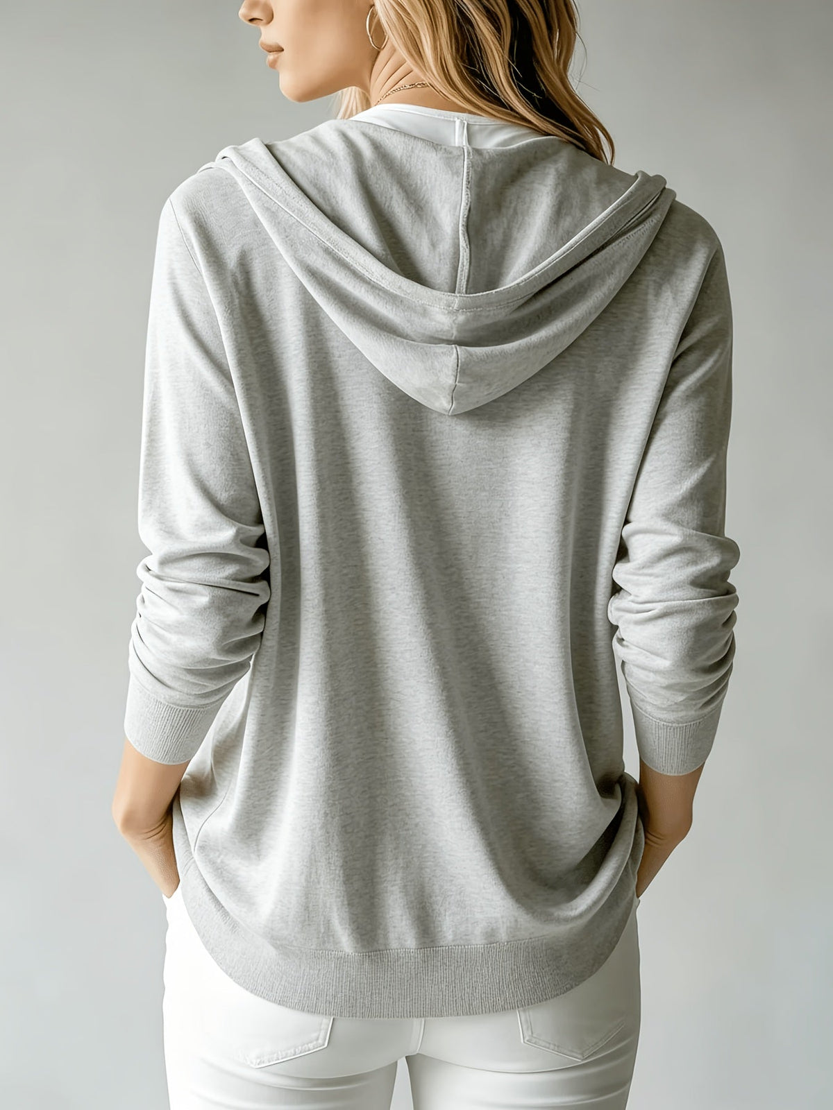 WINIFRED | LIGHT GREY HOODED CARDIGAN