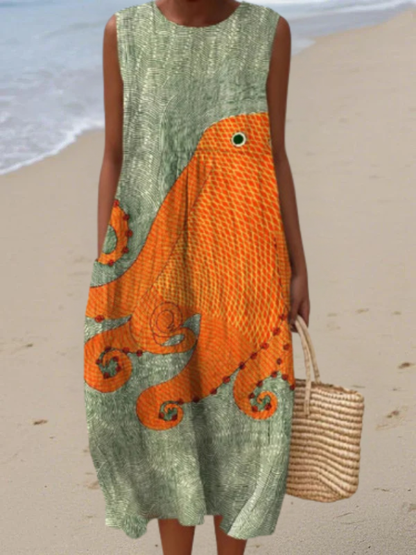 TESS | OCEANIC MIDI DRESS
