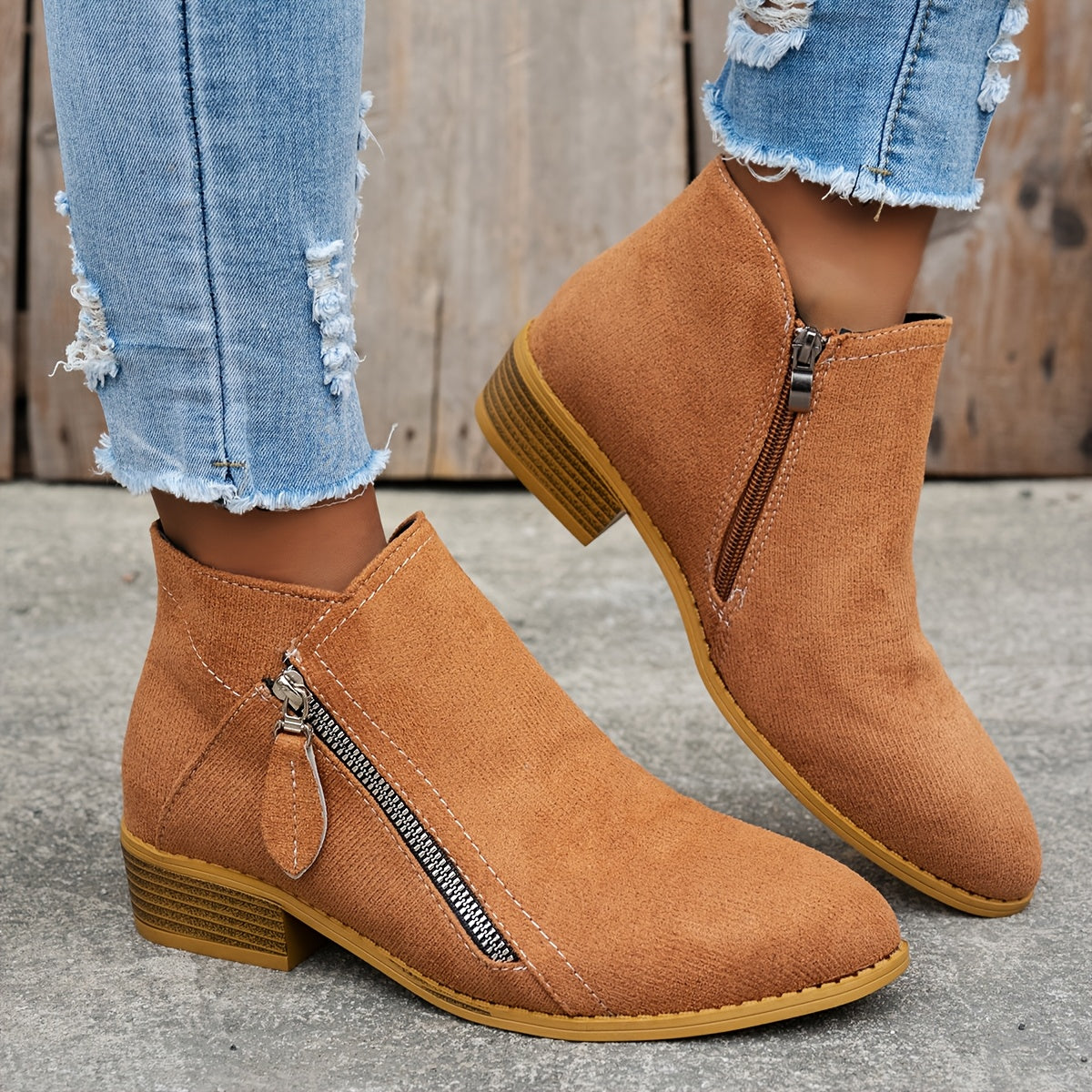ELLA | SIDE ZIP ANKLE BOOTS