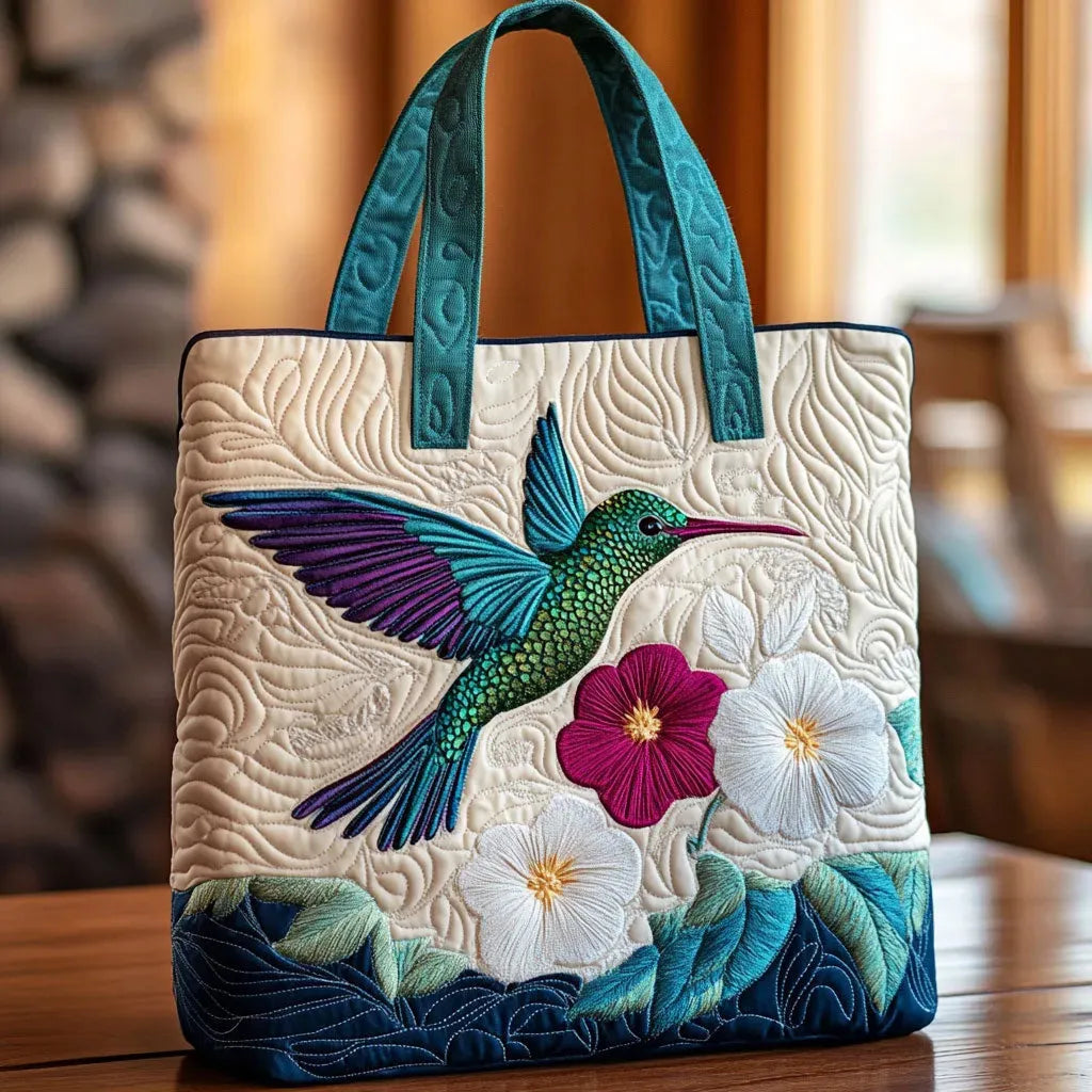 GRACE | PRINTED BAG WITH HUMMINGBIRD AND FLOWERS