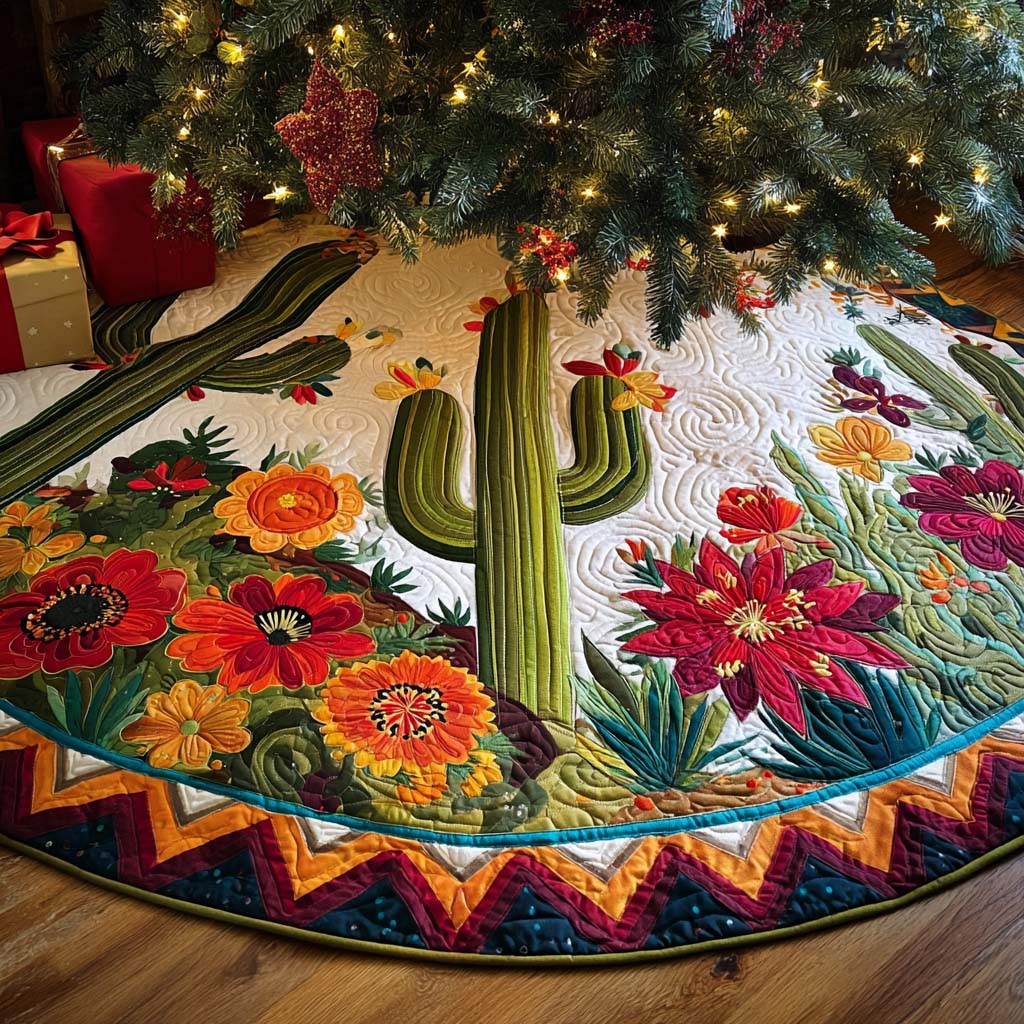 OASIS | CREAM SAGUARO CACTUS CHRISTMAS TREE SKIRT
