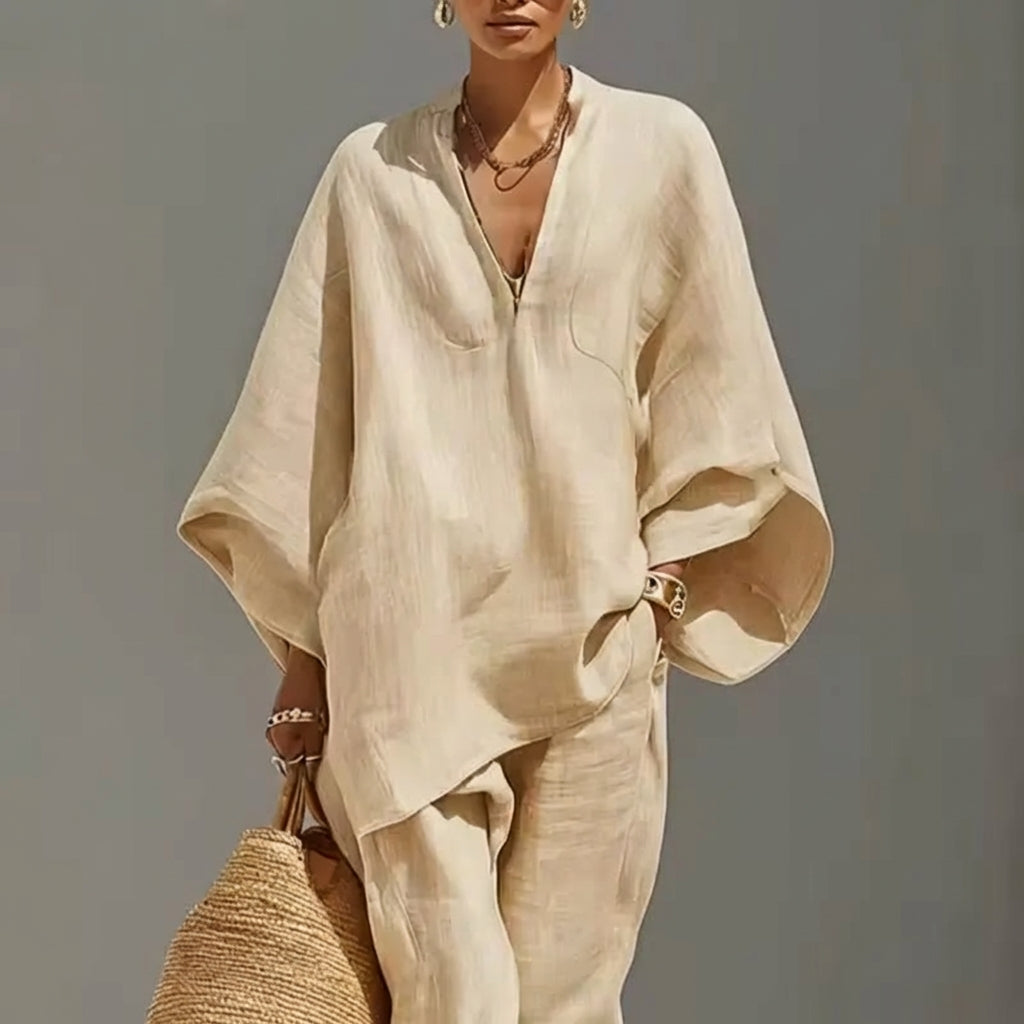 MARINA | CASUAL V-NECK TWO-PIECE SET