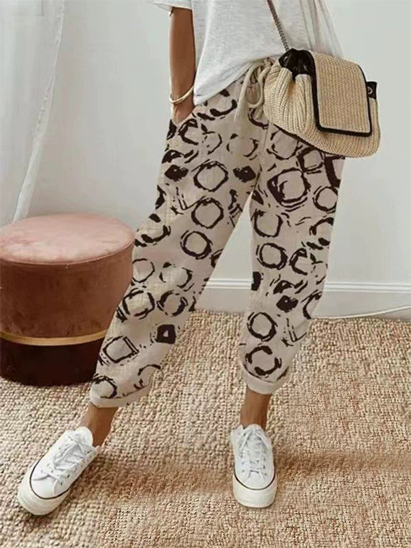 BROOKE | ABSTRACT PRINT STRAIGHT-LEG TROUSERS