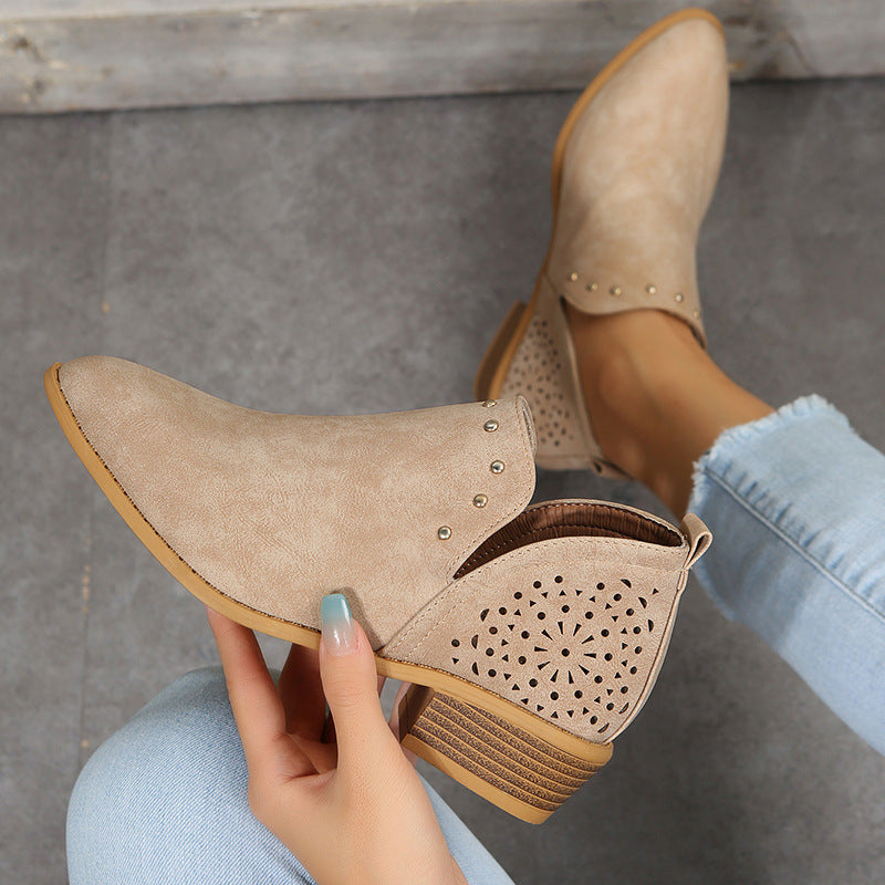 VIOLET | CUT OUT LOW ANKLE BOOTS