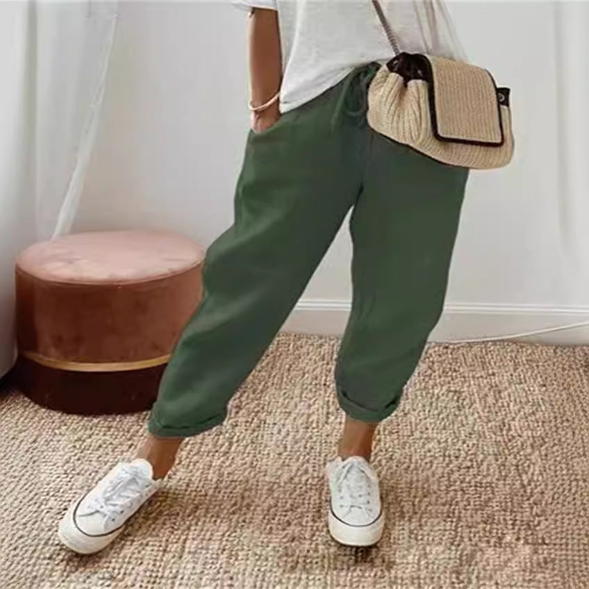 AMELIA | DARK GREEN STRAIGHT-LEG TROUSERS