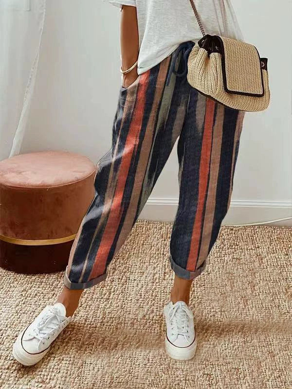 LOUISE | MULTI-STRIPE STRAIGHT-LEG TROUSERS
