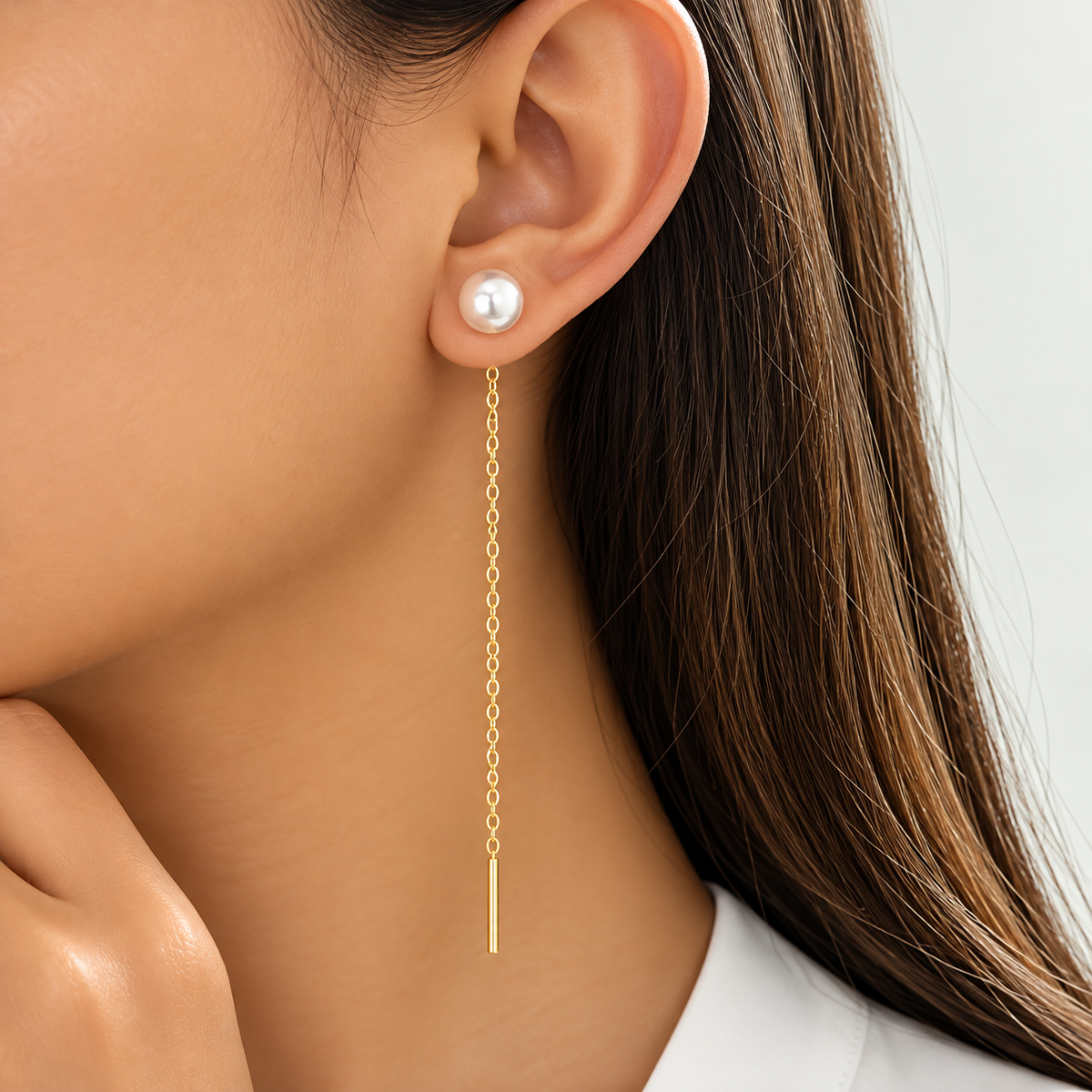 ADELINE | LONG TASSEL PEARL EARRINGS