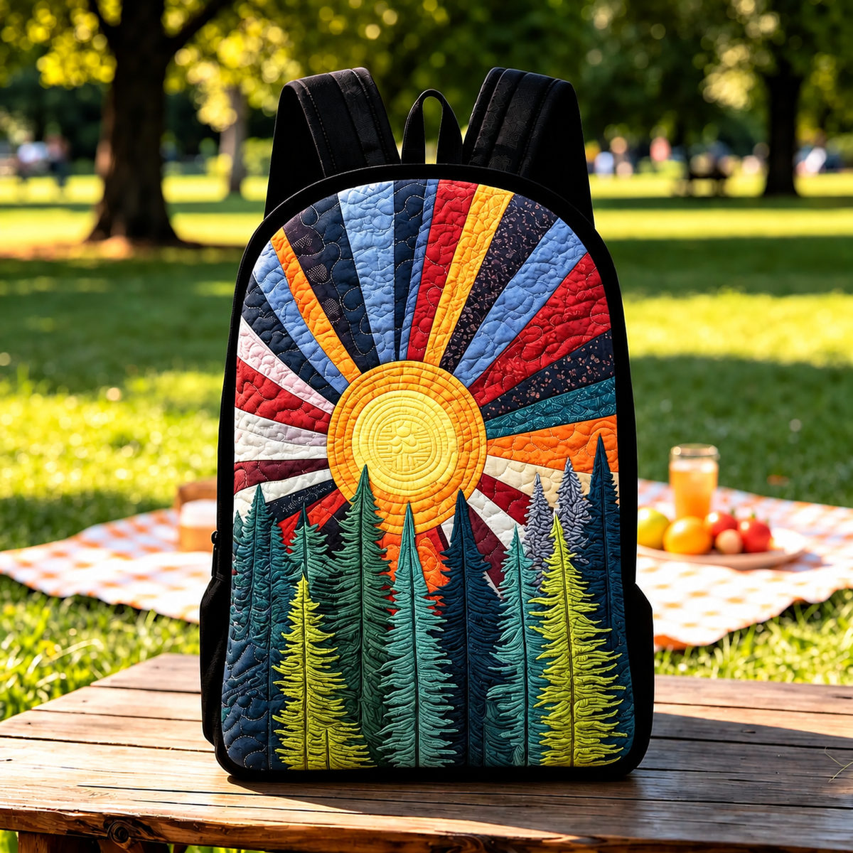 SOLANA | SUNBURST PINE FOREST PRINTED BACKPACK