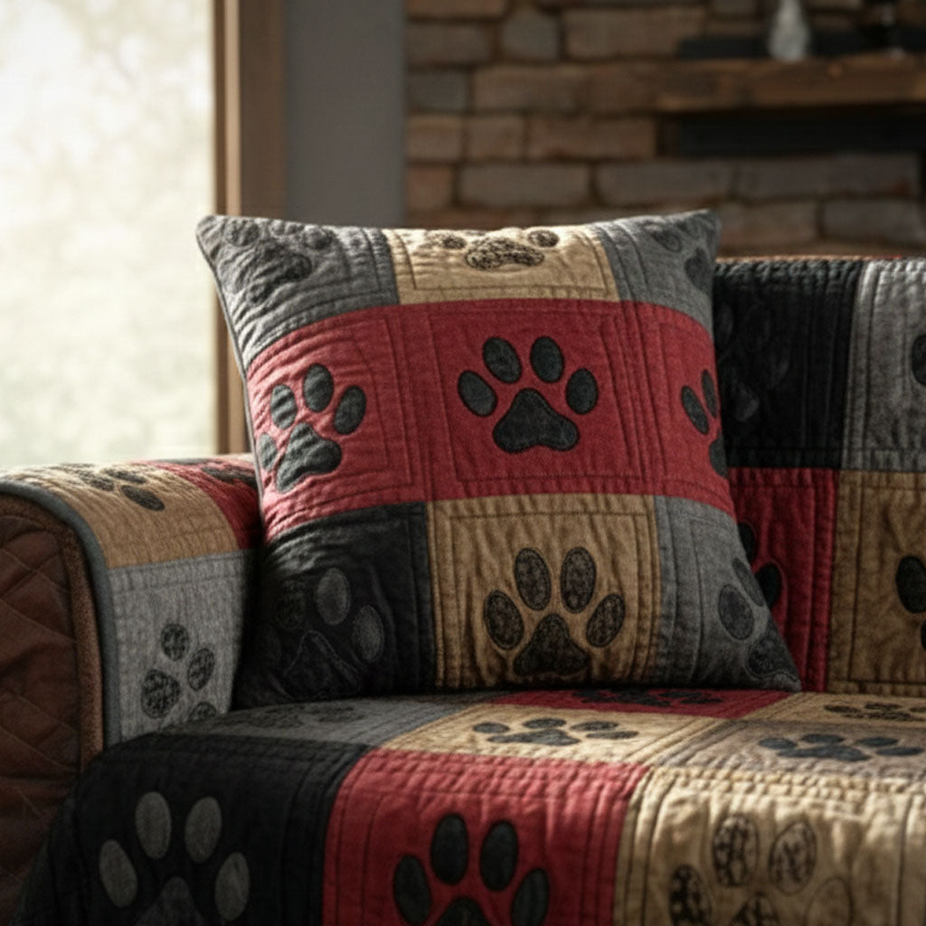 PAWPATCH | RUSTIC PAW PRINT CUSHION COVER