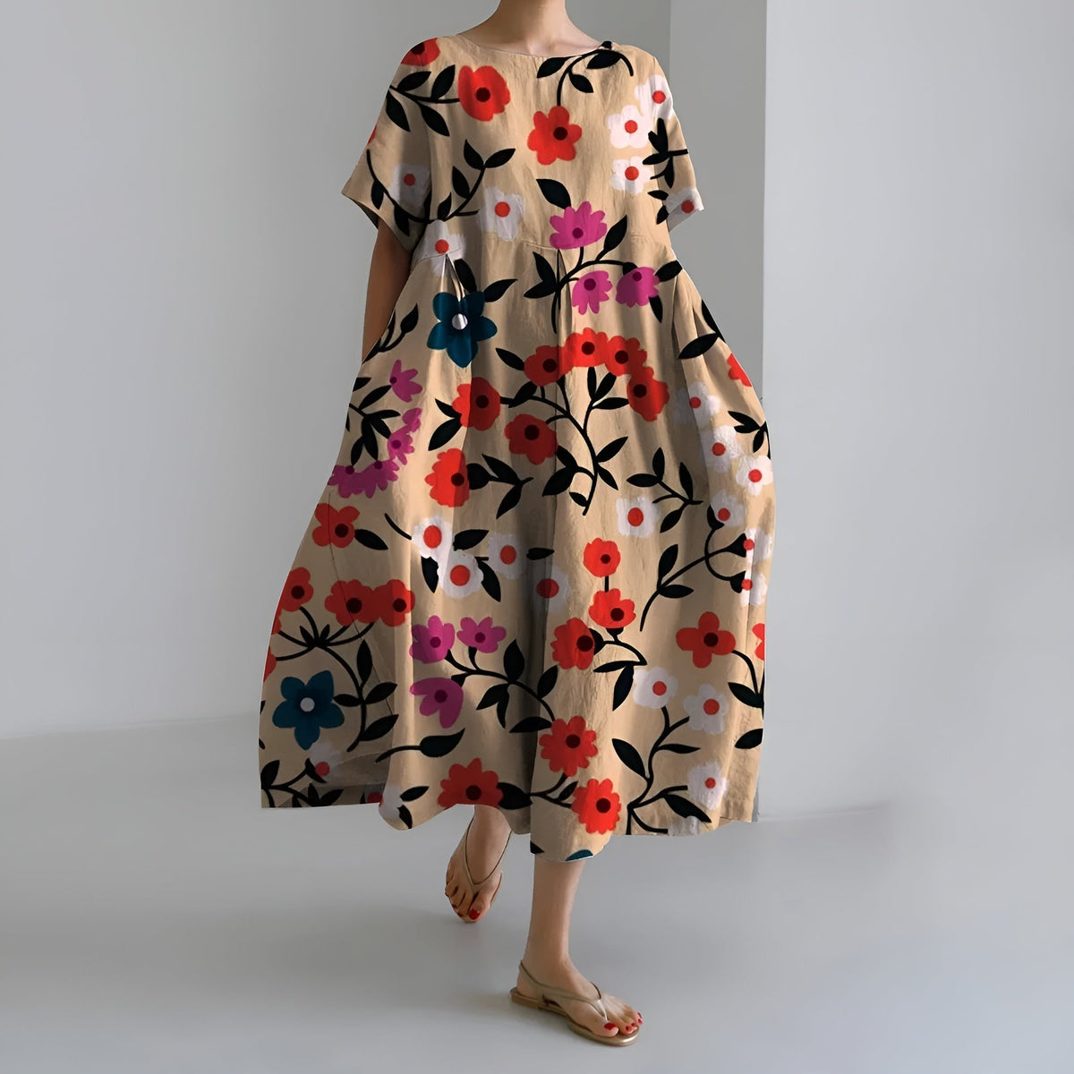 MEERI | VINTAGE FLORAL MAXI DRESS