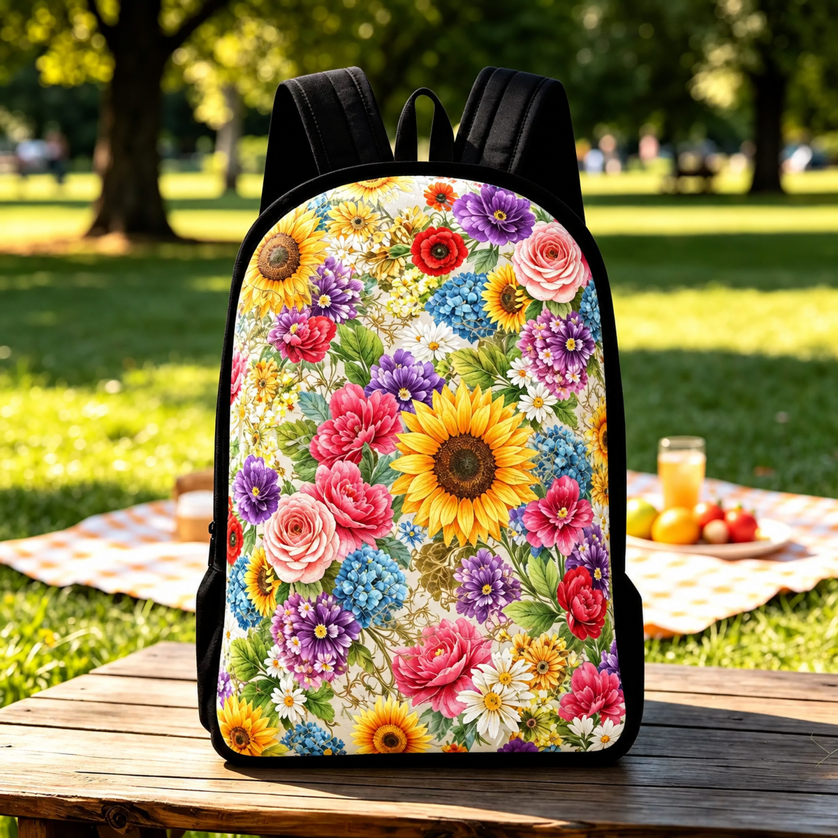 FLORA | VIBRANT SUMMER GARDEN FLORAL PRINTED BACKPACK