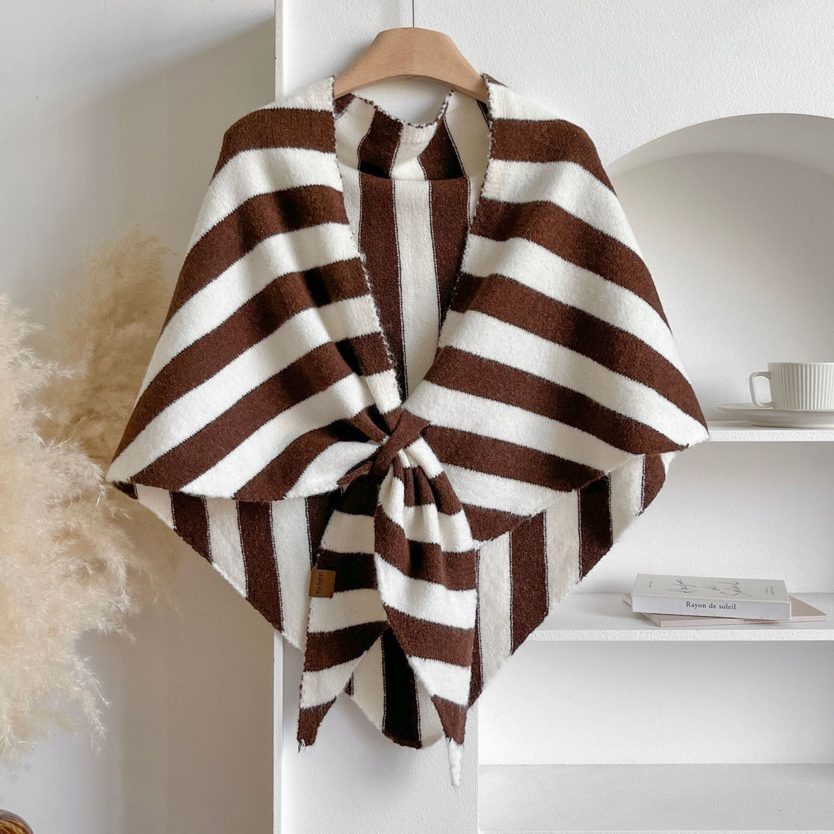 WILLOW | BROWN STRIPED TIE-FRONT WRAP