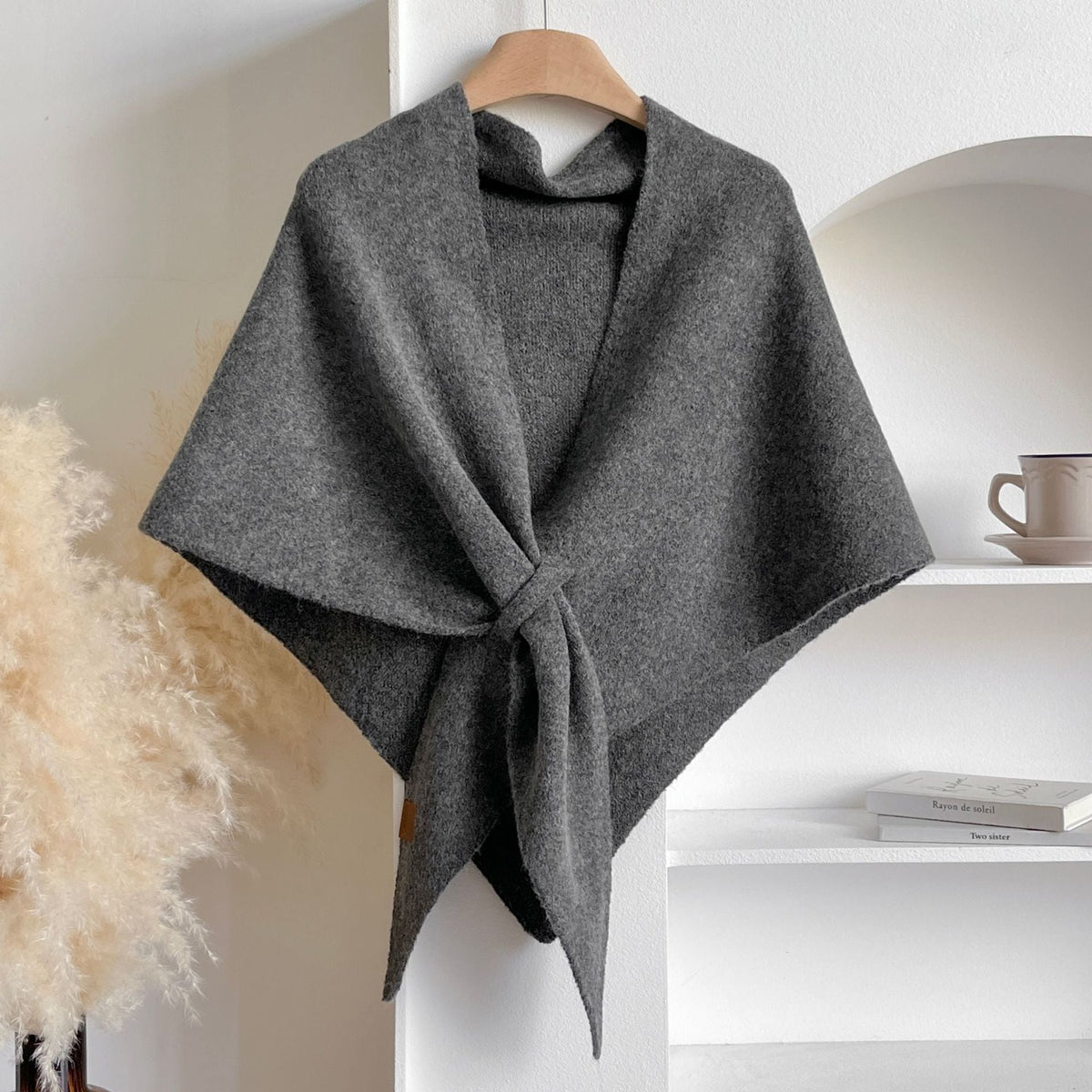 SLATE | DARK GREY KNOTTED SHAWL