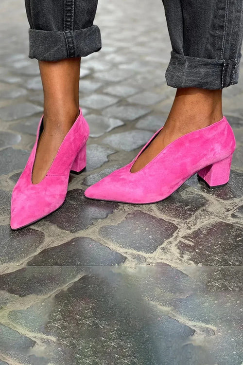 REBECCA | POINTED BLOCK HEEL PUMPS