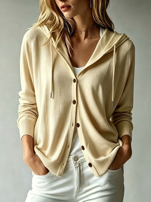 FLORENCE | CREAM HOODED CARDIGAN