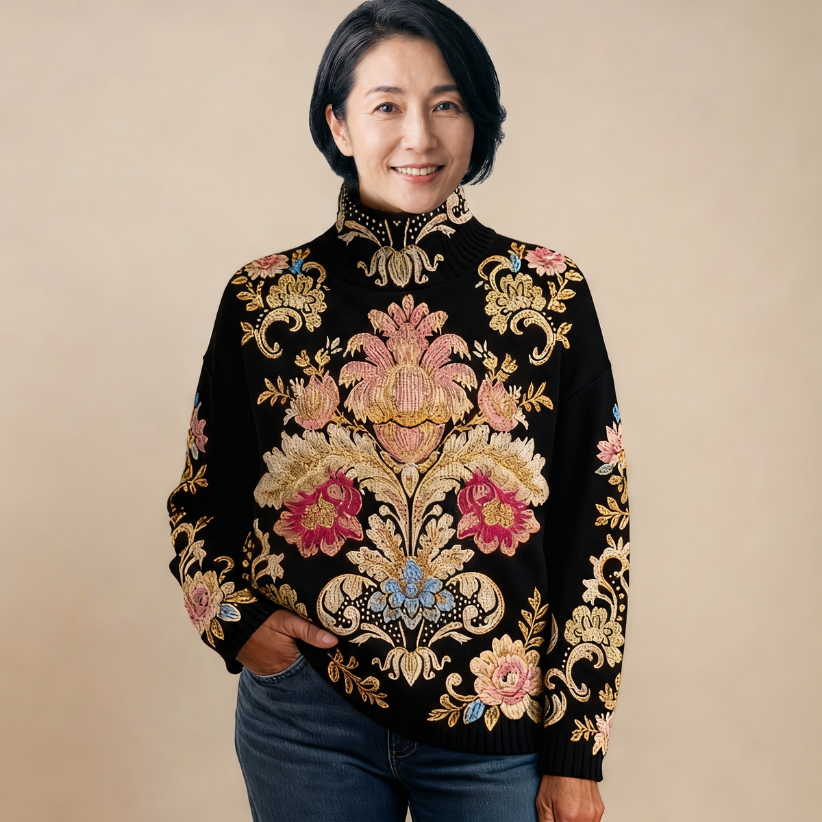 AVA | VINTAGE FLORAL KNIT JUMPER