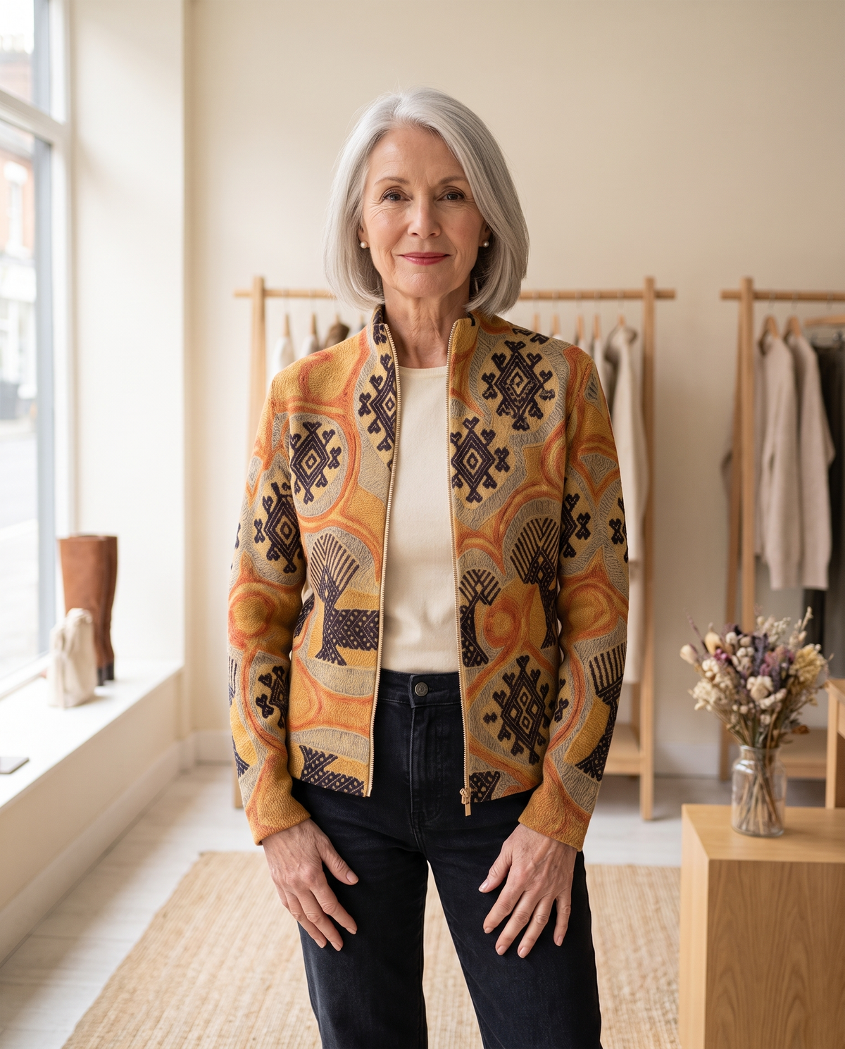 LINNET | FOLK TAPESTRY ZIP CARDIGAN