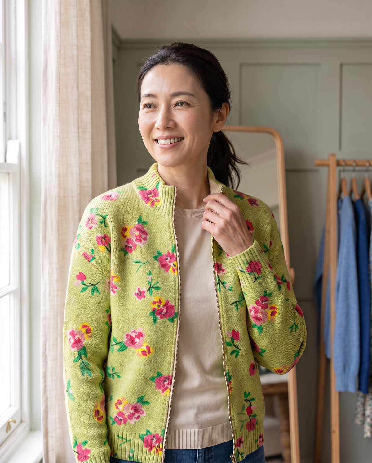 CLEMENCY | ROSE MEADOW ZIP CARDIGAN